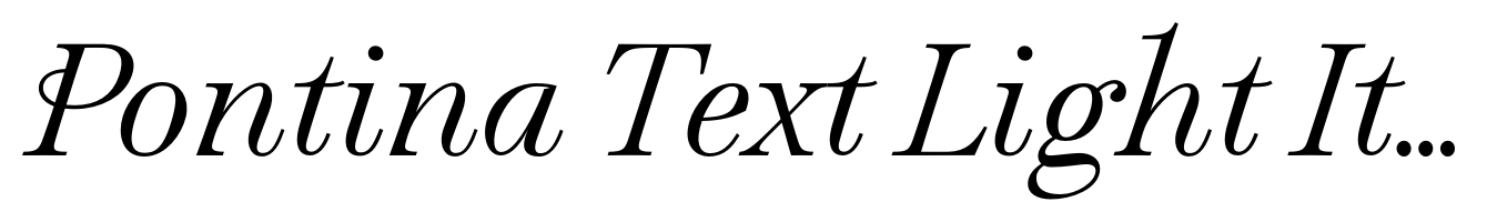 Pontina Text Light Italic